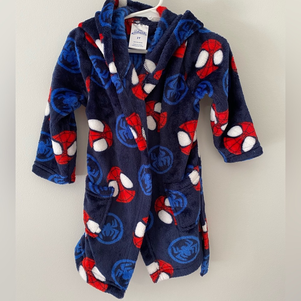 Marvel Spider-Man Blue and Red Kids Robe